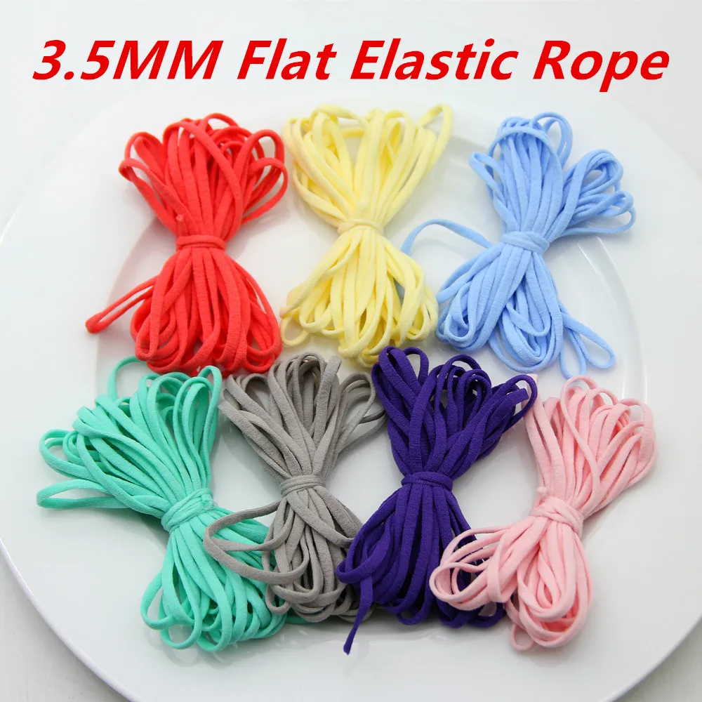 10Yard 3.5MM Colorful Flat Elastic Rubber Band String For Mask Ear Hanging Rope Tape Cord DIY Protective Crafts Sewing Accessory