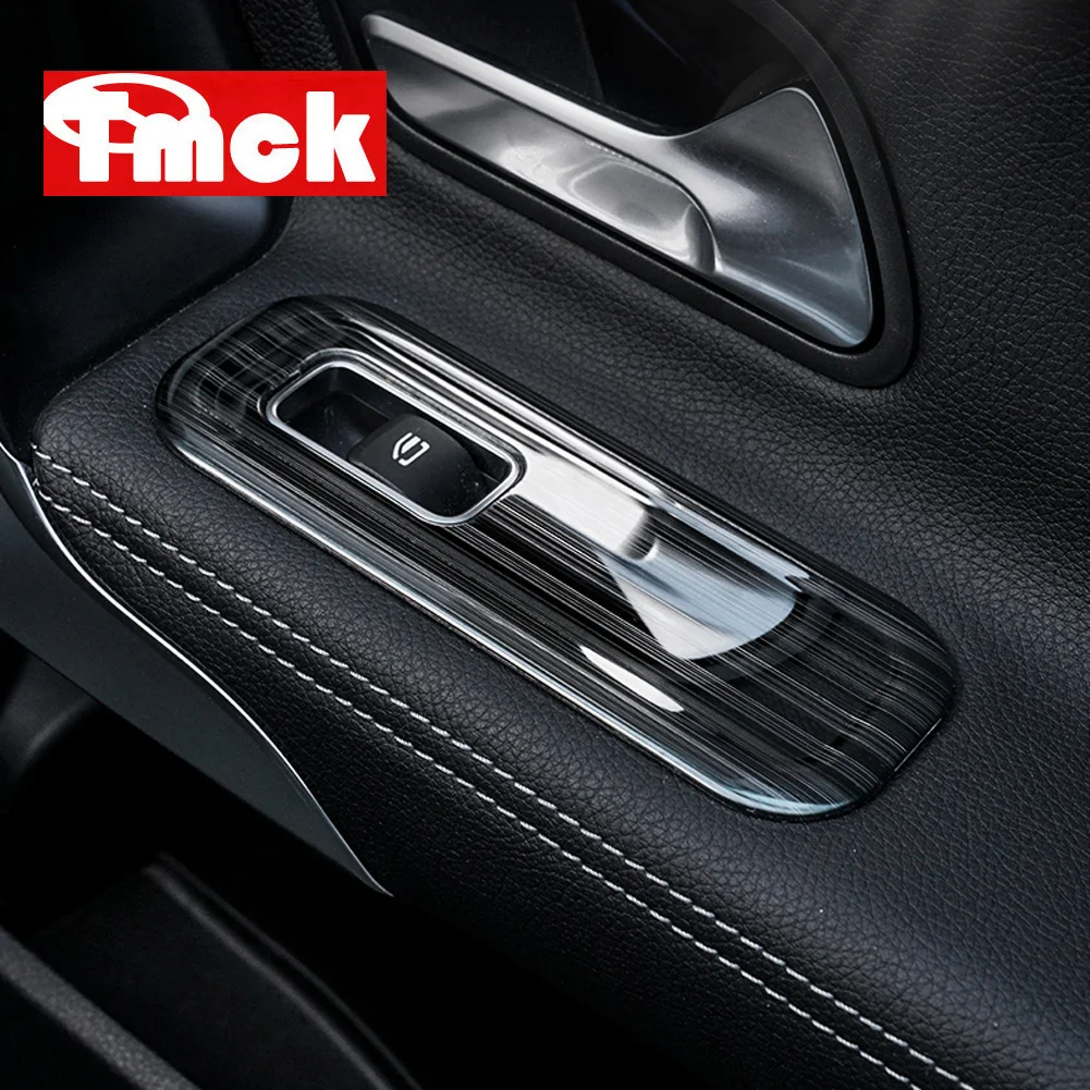 

For Mercedes Benz A CLA Class W177 V177 C118 W118 AMG A35/45 CLA35 CLA45 Stainless Steel Car Window Glass Lift Button Cover Trim