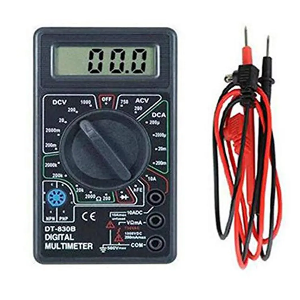 DT830B متعدد الوظائف LCD عرض المدمجة الرقمية المتعدد الكهربائية مقياس التيار الكهربائي الفولتميتر المقاومة السعة تستر