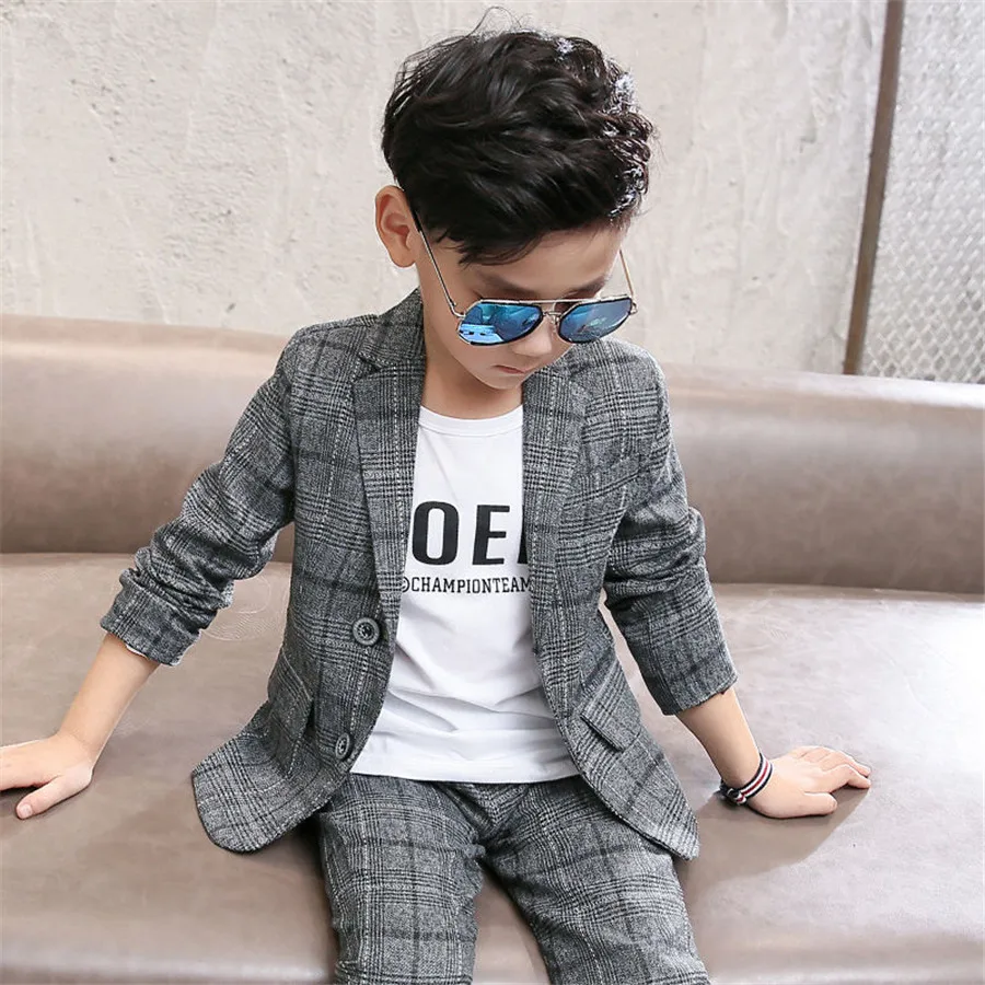 Classic Formal Boys Gentleman Wedding Suit Children Outerwear Clothing School Uniform Boy Outfit Suits For 4 5 6 7 9 10 12 Year