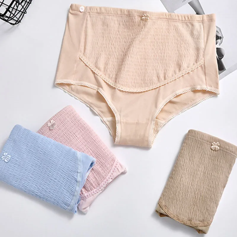 Pregnant Women\'s Panties Adjustable High Waist Belly Lift Large Size Summer Thin Cotton Underwear Suitable for Pregnant Women