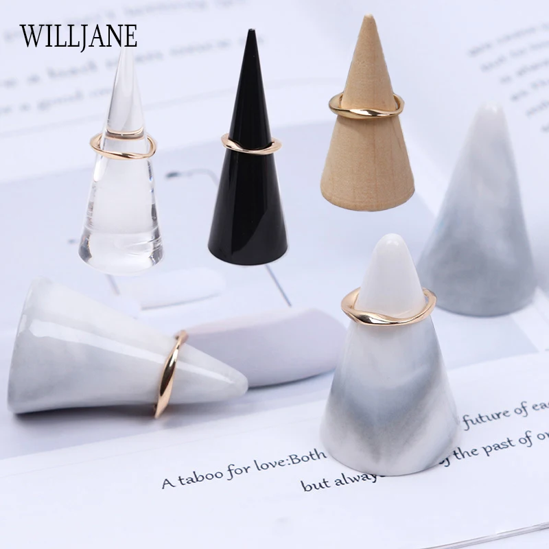 

Solid Jewelry Ring Display Stand Solid Finger Shape Ring Photography Presentation Holder Exhibition Storage Rack Wood Acrylic