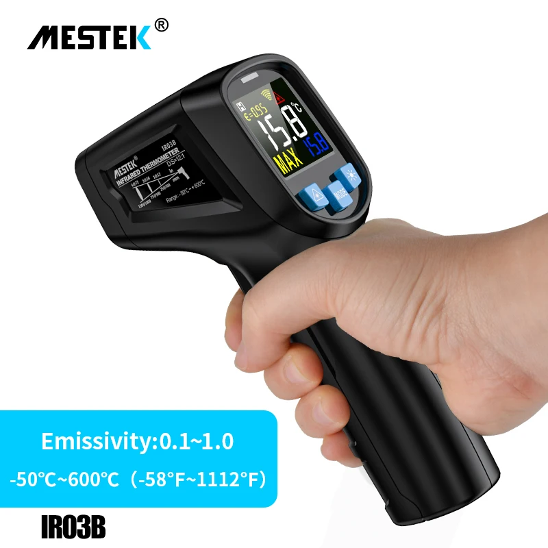 Digital Infrared Thermometer  -50~600C Laser Temperature Meter Gun No Contact Industrial Outdoor Laser Pyrometer IR Thermometer