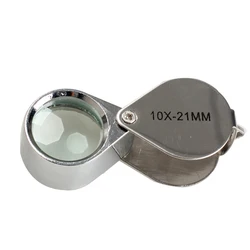 Mini 10 x 21mm Metal Magnifiner Folding Jewllery Loupe Portable Magnifying Glass Pocket Size Lovely Jewllery Magnifier Glasses