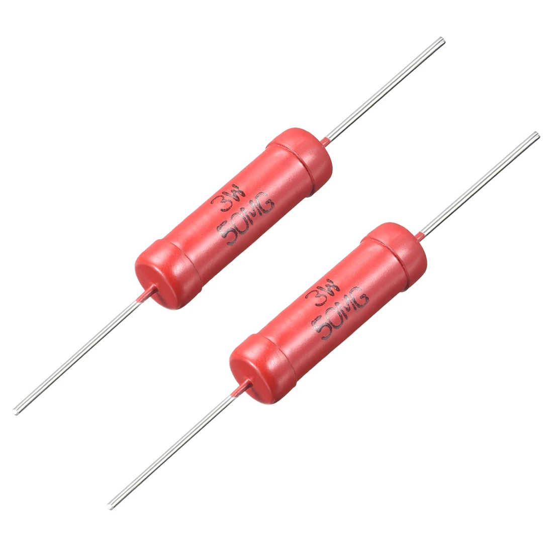 

Uxcell 2Pcs 3W Power Rating 50M Ohm High Voltage Glass Glaze Electric Film Resistor for Impulse Voltage Generators