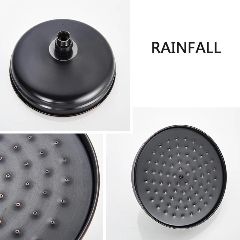 Black Brass Shower Head Top Over Head Water Saving Bathroom Shower Sprayer Rainfall Shower Heads