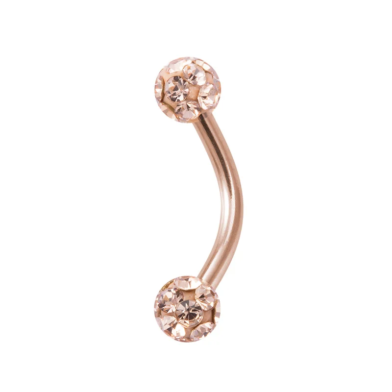 Bling Curved Barbell Eyebrow Rings Piercing