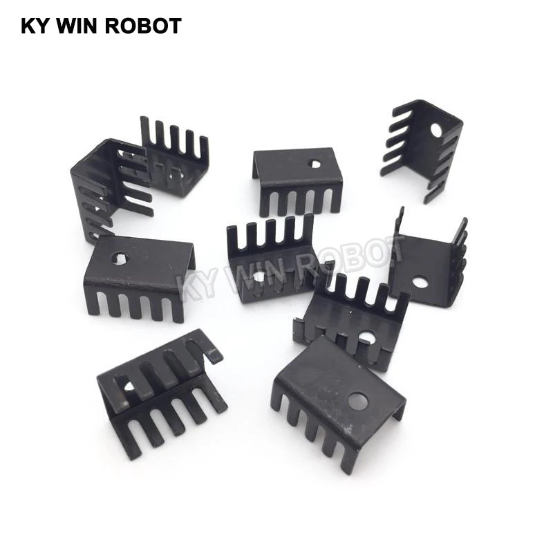 50PCS black 15*10*20MM Triode Heat Sink 10*15*20MM TO-220 TO220 Transistor Aluminum Radiator Heat Sink Cooler Cooling 20*15*10MM