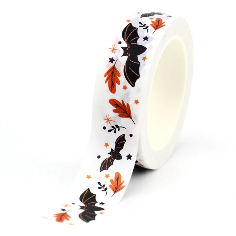 1Pc. 10M Decoratieve Schedel Skelet Zwarte Kat Pompoen Vleermuis Spin Halloween Washi Tape Planner Plakband Schattig Briefpapier