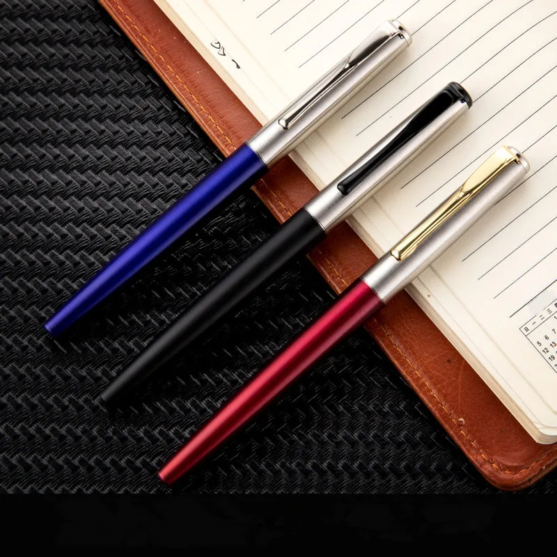 high quality Black Metal Fountain Pen/ Roller ball Pen 0.5 MM Nib Matte Barrel Office Business Gift Ink Pen cute pen