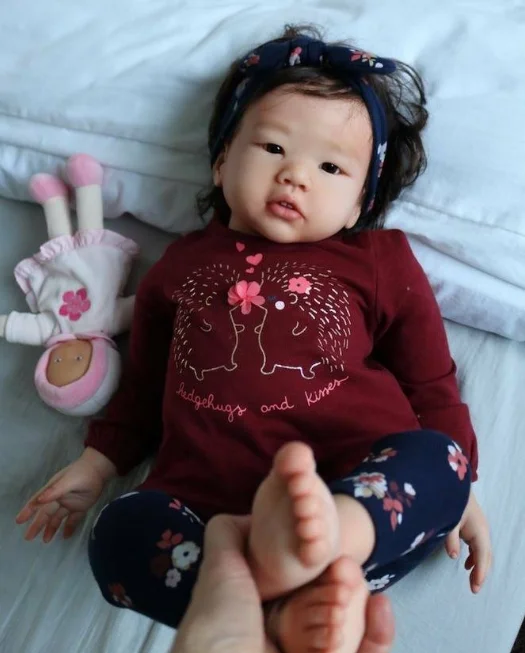 

NPK 28inch Reborn Toddler Amaya Doll Making Kit with Soft Touch Flexible Vinyl Body And Eyes Unfinished Doll Parts for Crafters