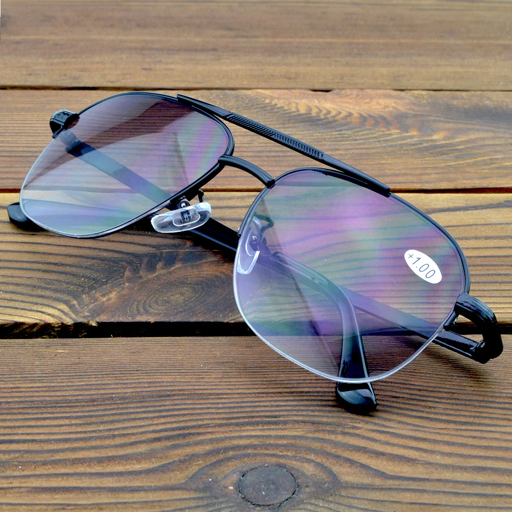 Oversized Gradient Gray Lens Anti-sunlight Indoor N Outdoor See Near N Far Progressive Multi-focus Reading Sunglasses +0.75 To+4