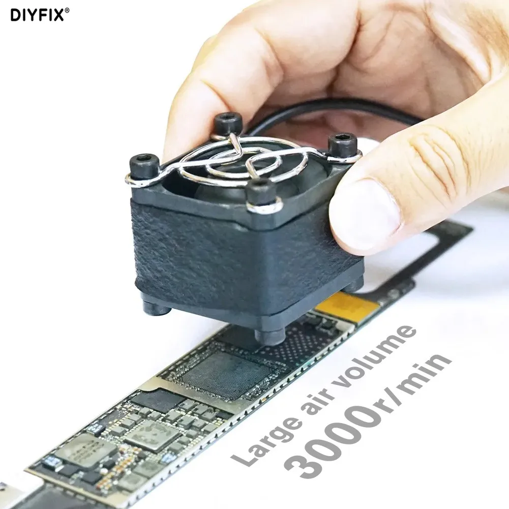 DIYFIX 5 فولت USB المدخلات شحن جهاز صغير بسرعة عالية التبريد و مروحة العادم للهاتف المحمول اللوحة الأم لحام أداة إصلاح