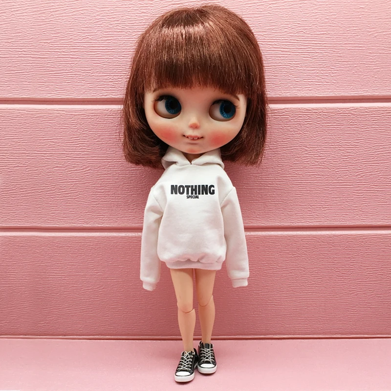 New Design Handmade Blythe Clothes Long Sleeve Hoodie Coat Suitable for Blyth, OB24, Azone,Pullip 1/6 Doll accessories