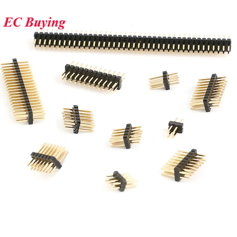 10pcs/lot 1.27mm 1.27 Pin Header Double Row Male Breakaway PCB Board Strip Connector Pinheader 2x2/3/4/5/6/7/8/10/12/20/40/50Pin