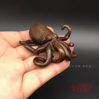 Exquisite Red Copper Imitation Animal Marine Creature Octopus Home Decoration