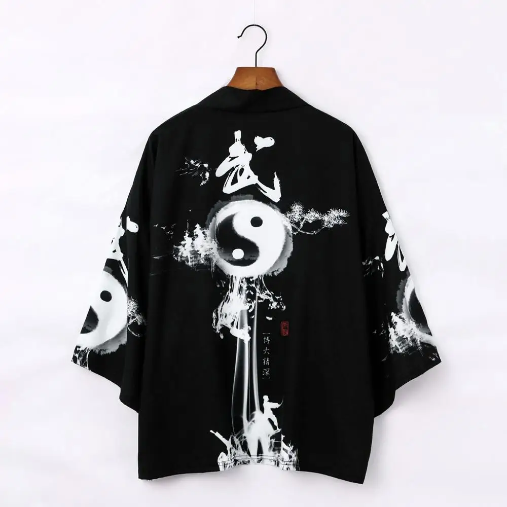 Japanese kimono cardigan men haori yukata male samurai costume clothing kimono jacket mens kimono shirt yukata haori