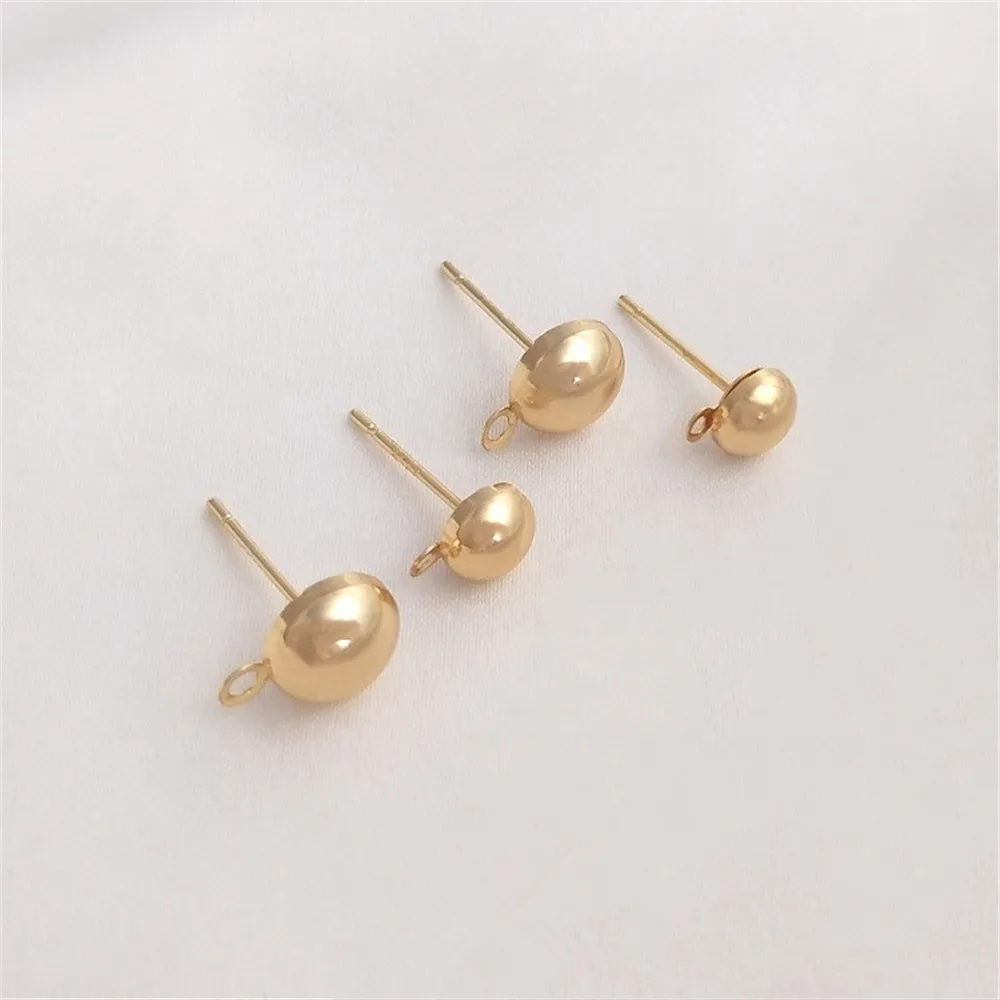 

925 silver needle semicircle with hanging ear-pin 14K gold color ear-pin handmade ear-accessory DIY material