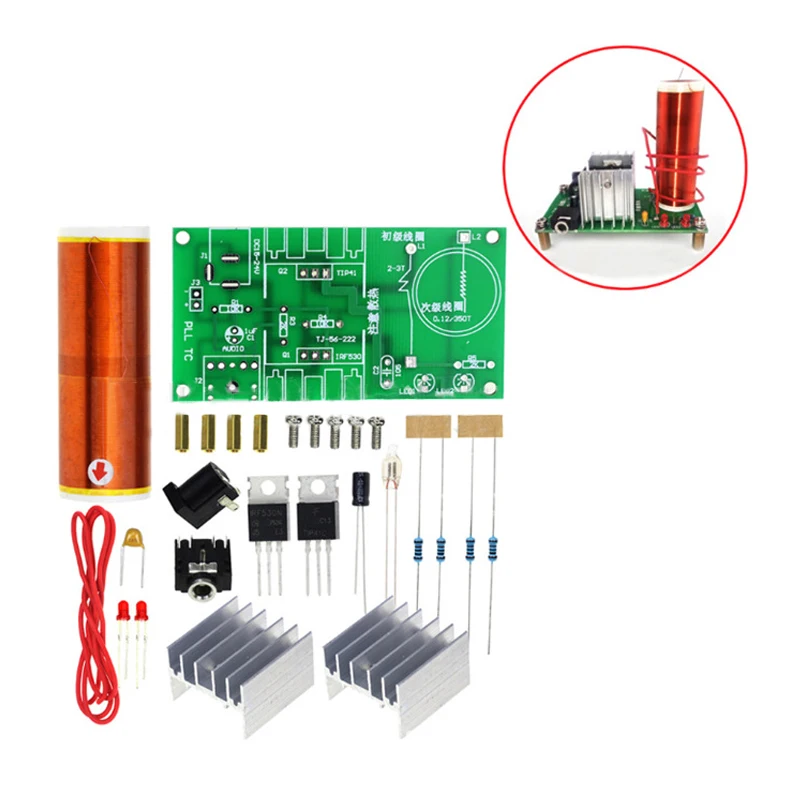 Mini Music Tesla Coil Isolation Arc Transmission Kit Magic Props Isolation Lighting DIY Kit