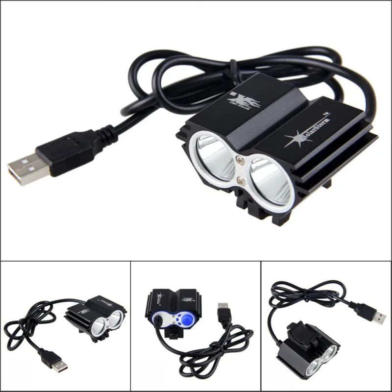 8000 Lumens LED Bike Light 4 Modes USB Charging Front Handlebar Bicycle Lamp 2 in 1 Cycling Headlight MTB Night Riding Light