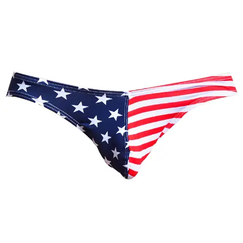 American Flag Men's Mini Briefs Panties Men Cotton Striped Underwear Briefs Breathable Cuecas