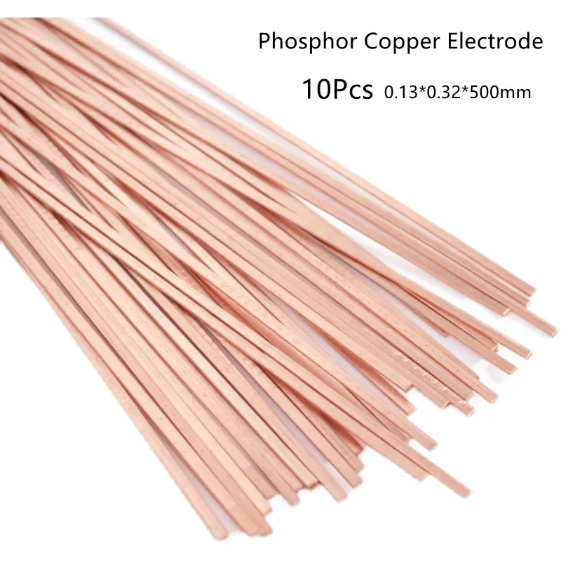 10Pcs 1.3x3.2x500mm Brass Welding Rod Phosphorus Copper Electrode Welding Wire Soldering Rod No Need Solder Powder Welding Rods