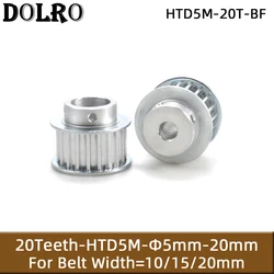 20 Teeth HTD 5M Synchronous Pulley Bore 5/6/6.35/7/8/10/12/14/15/18/19/20mm for Width10/15mm BF Keyway HTD5M Timing Belts Wheel