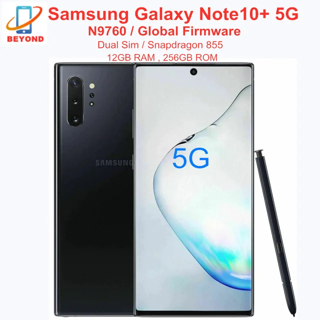 Samsung Galaxy Note10+ Note10 Plus 5G N9760 Dual Sim 256GB ROM 12GB RAM  Octa Core 6.8