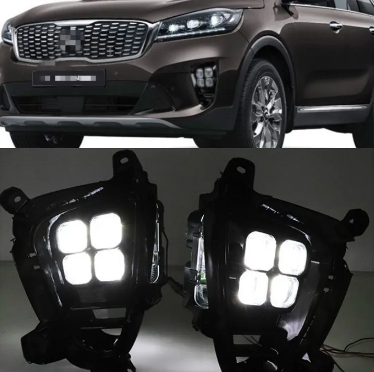 

LED Fog Lights Lamp Daytime Running Light for KIA Sorento 2018 2019 2020 Front Bumper prime FogLight 2Pcs DRL Day Light