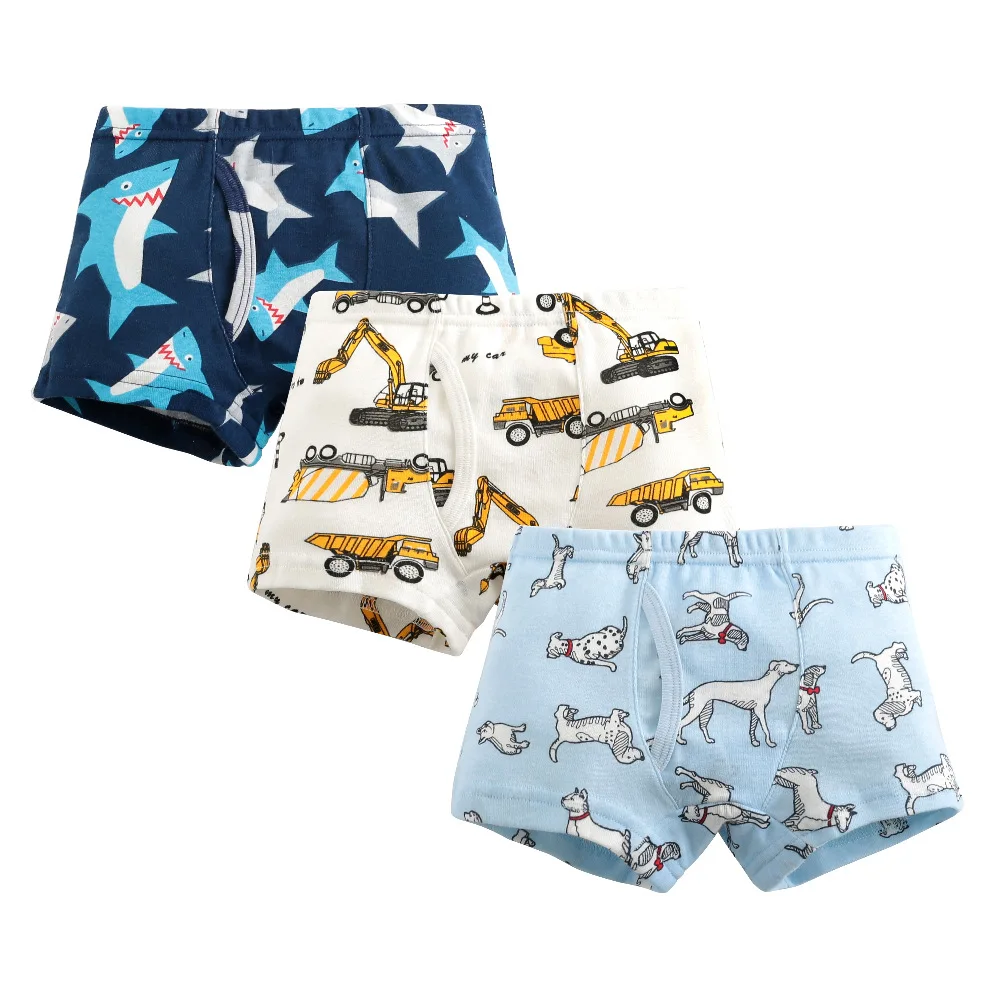 3pcs/lot 2020 New Boys Panties 2 Layer 100% Cotton Cartoon Children Underwear Boxer Briefs Baby Clothes