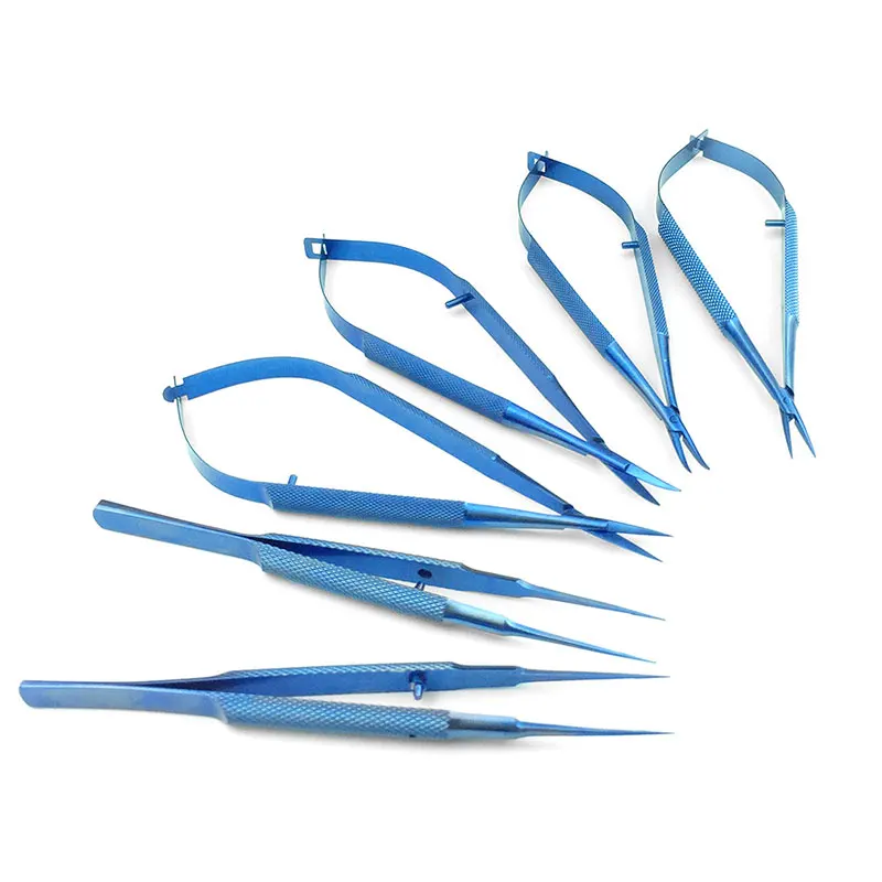 Titanium alloy microsurgical instrument set ophthalmic scissors needle holder forceps surgical instruments