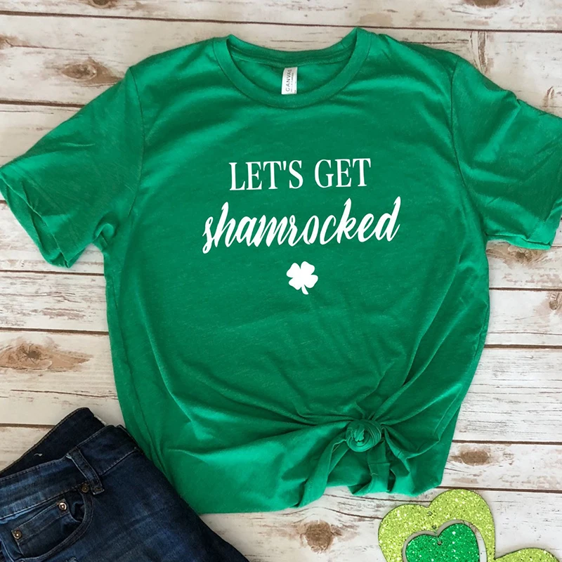

Tee Shirt Funny Gothic Top Girls Summer Clothes Patricks Day Drinking Women Shirts Shamrock Tops