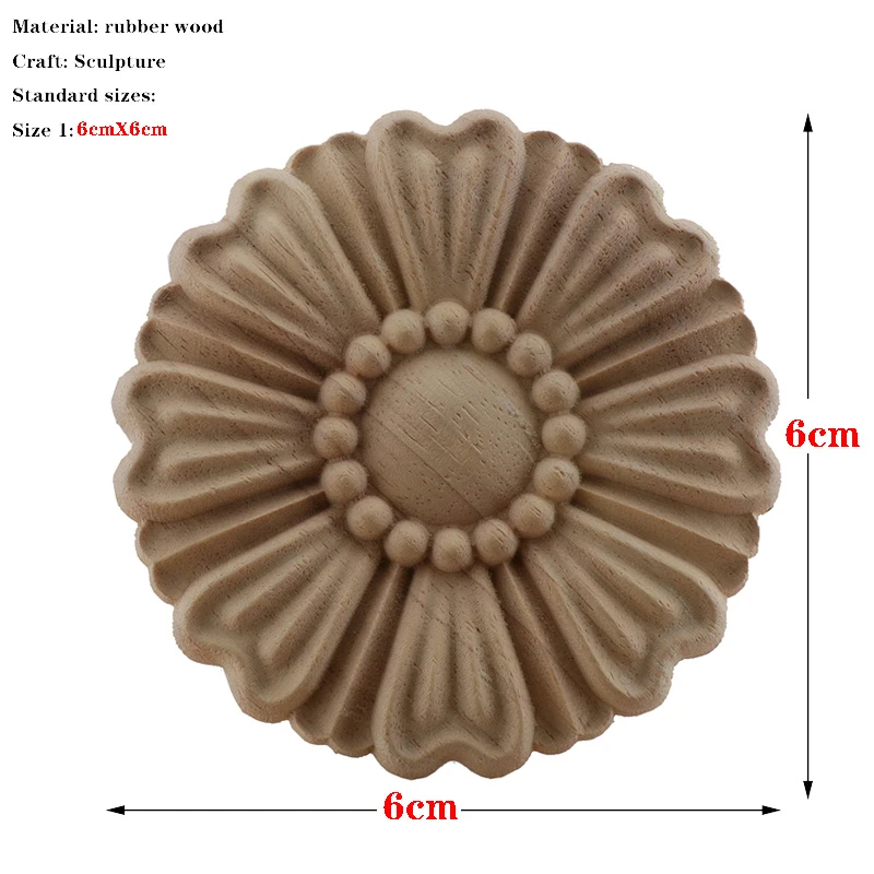 RUNBAZEF Europese Gesneden Ongeverfd Retro Lijstwerk Hout Applique Houten Sticker Lange Ovale Rubber Meubelen Muren Hot Koop NIEUW