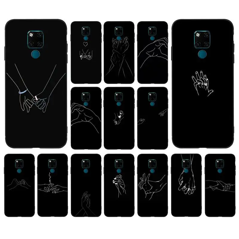 

MaiYaCa Minimalist Line Couple Hand Phone Case for Huawei Mate 20 10 9 40 30 lite pro X Nova 2 3i 7se