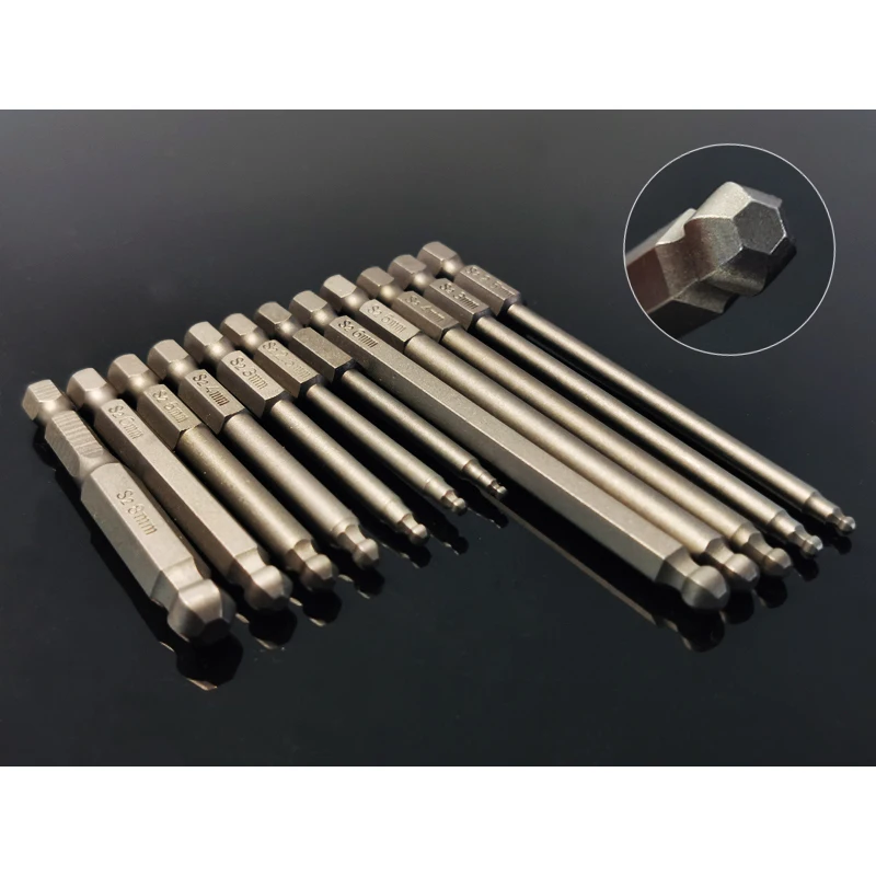 7/5Pcs Set Spherical/Ball Hexagon Screwdriver Bits Magnetic Electric Driver Drill Bits 1/4\