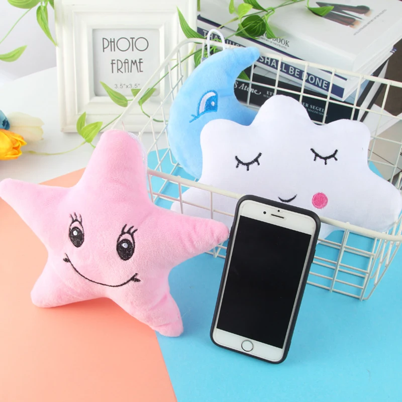 Baby Pillows Multifunction Dolls Pendant Soft Pillow Cute Decorate Cloud Lady Pillow Cloth Doll Star Moon Cloud for Newborn