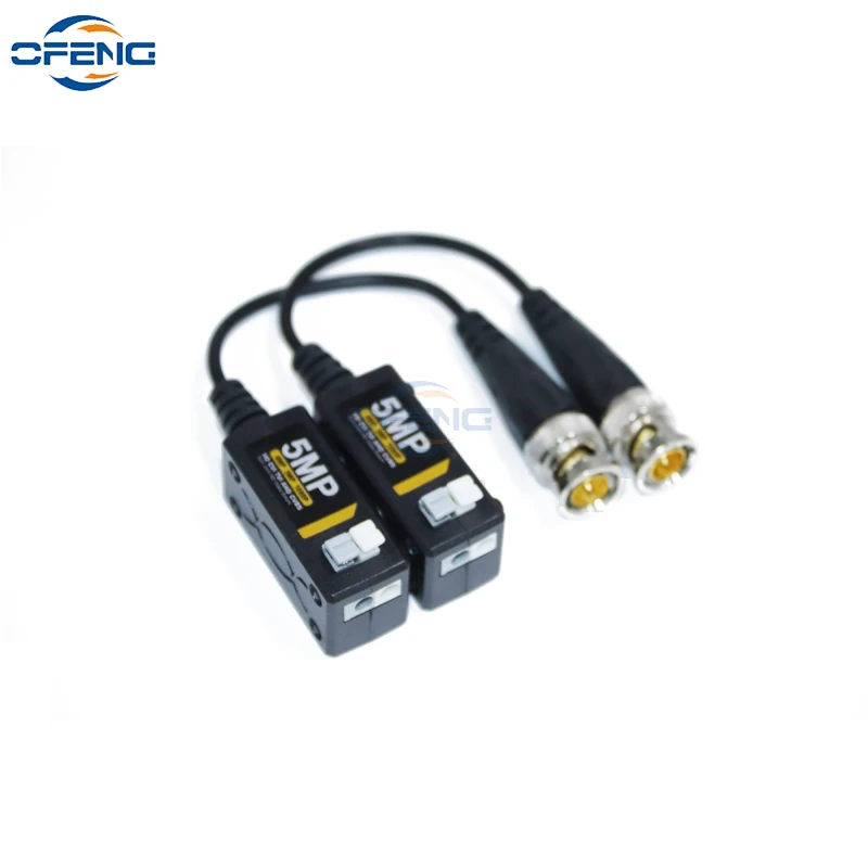 Single Channel Passive Press Type Transceiver, HD CCTV Video Balun, 75 Ohm BNCSupport, HD-CVI, AHD, TVI, CVBS, 5MP