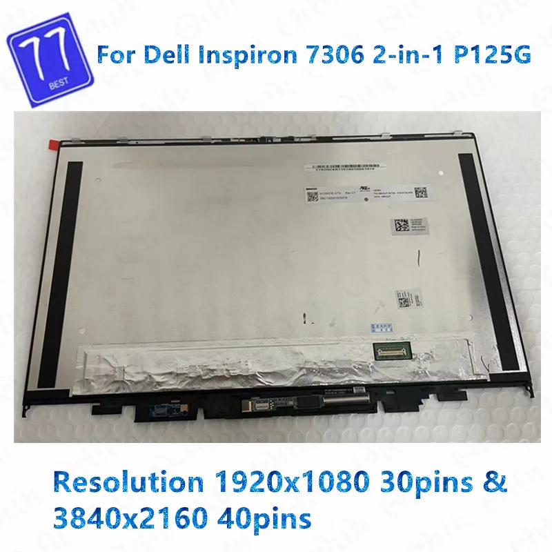 

13.3'' FHD UHD For Dell Inspiron 13 7000 7306 2-in-1 P125G P125G002 LCD LED Touch Screen Digitizer Laptop Replacement Assembly