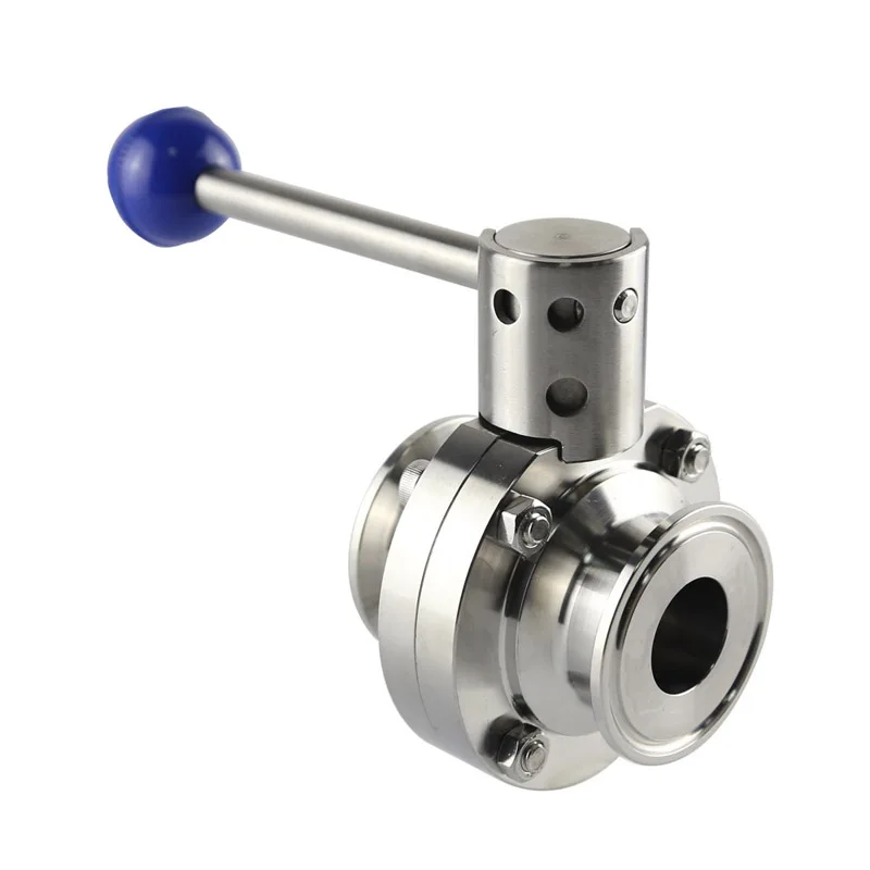 

Economy Sanitary SS304 Sanitary 51mm/45mm/38mm/32mm/25mm/19mm Tri Clamp 316 stainless steel Butterfly Valve