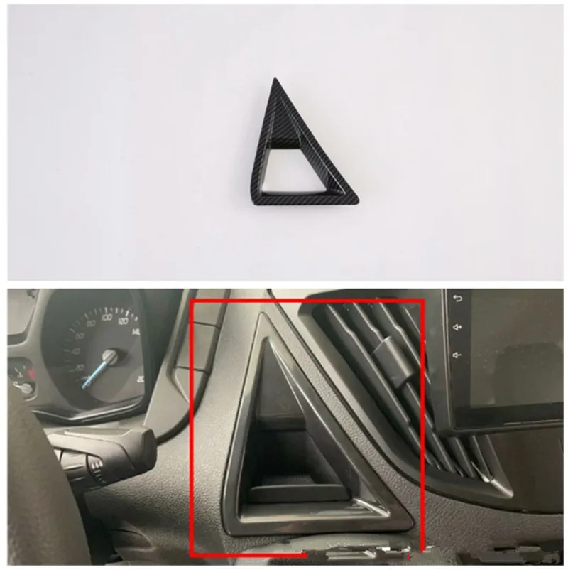 Carbon Fiber ABS Car Front Dashboard Triangle warning light switchCover Trim Fit For Ford Transit 2017  Ford Tourneo Custom 2016