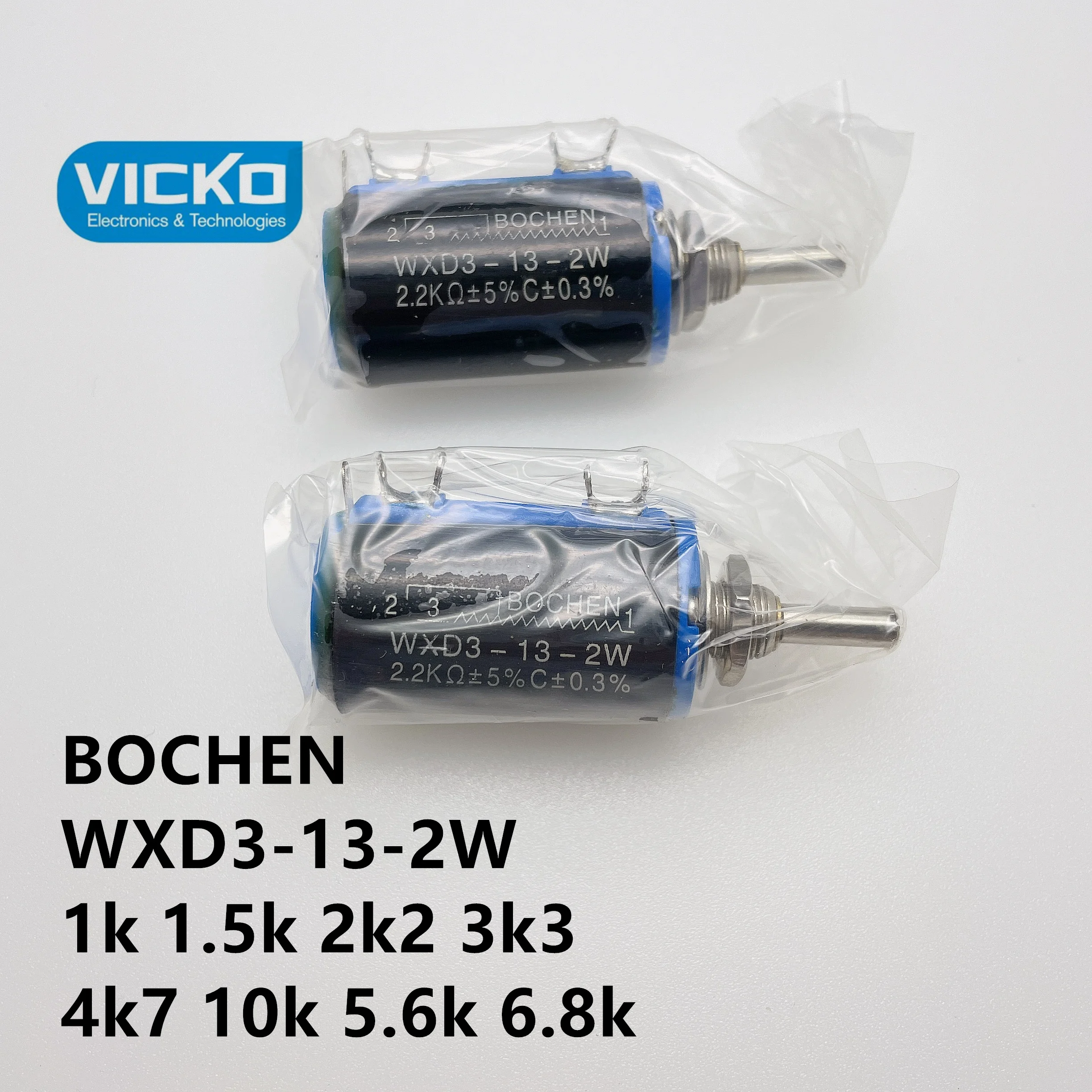 [VK] BOCHEN WXD3-13 precision multi-turn potentiometer 2w 560 680R 1k 1.5k 2k2 4.7k 3k3 10k 5.6K 6.8K 100R switch WXD3-13-2W