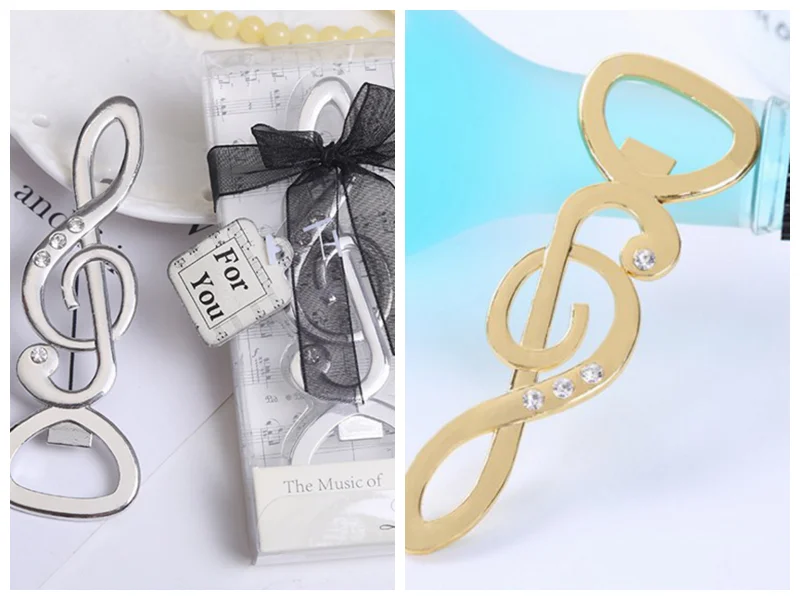 

(60 Pcs/lot) Music themed Wedding Favors of the Love Heart Music note Bottle Opener Favors For Bridal Shower Party Favors Gifts