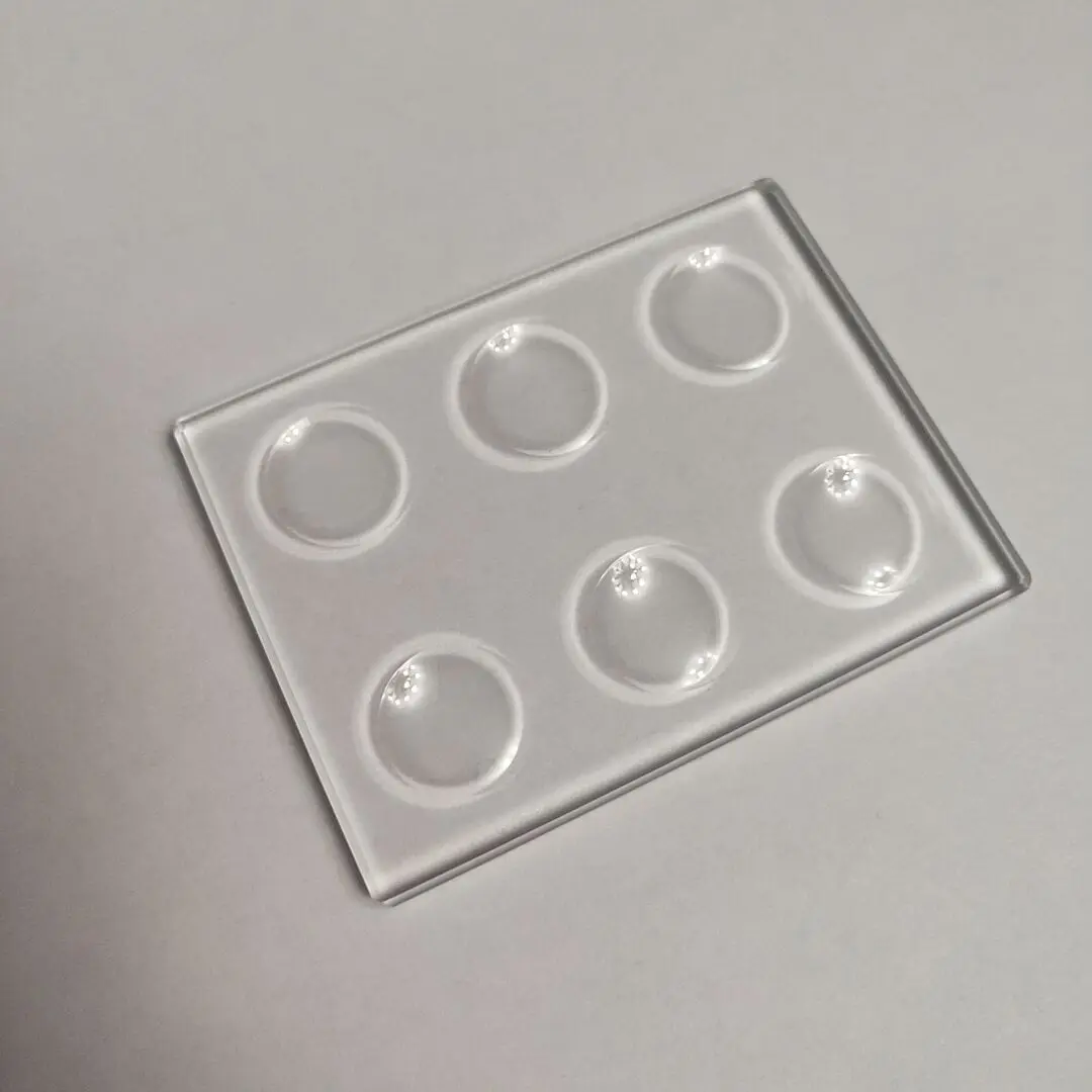 Slides de Microscópio Côncavidade Multi-circular mm mm de Espessura Vidro Óptico Polido Poço Fosco Superfície Opcional