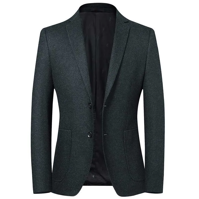 

Men's Wool Blazer Casual Suit Blazer Jacket Elbow Patch Blazer Tweed Blazers Coat Business Wedding Overcoat Man Clothing