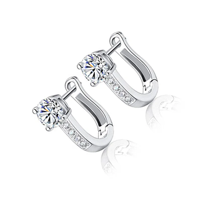 Orecchini coreani a forma di U in argento Sterling 100% reale 925 per le donne nuovi regali di gioielli CME1504