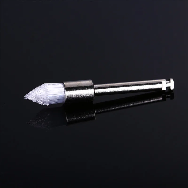 10pcs Pointed head Dental Nylon Polishing Prophy Brushes Dental Polishing Cup for Contra Angle Disposable White Polisher Brush