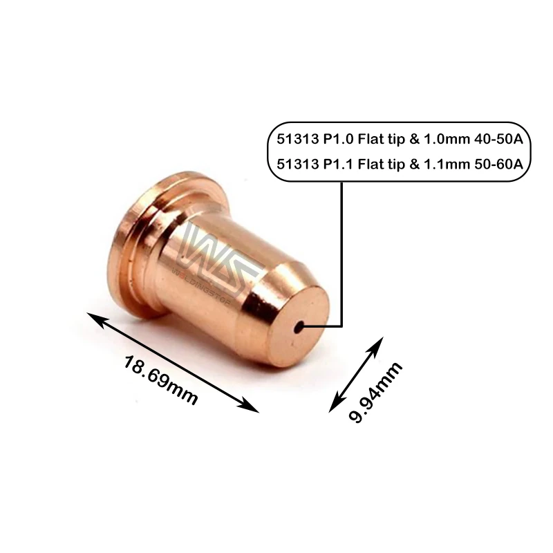 51313 P1.1mm PT-60 IPT-60 PTM-60 back start tips WS plasma Cutting Torch Consumables nozzle 1.1mm PKG/10