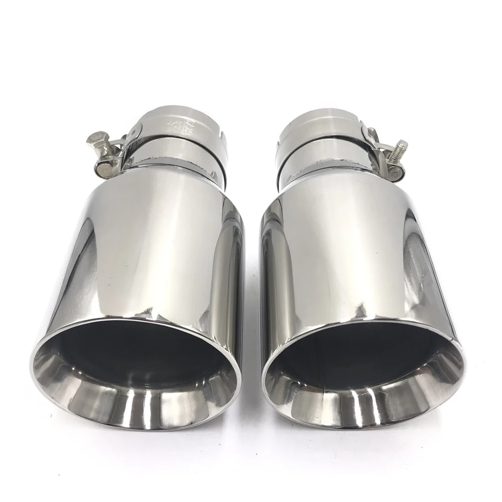 1 Pcs: Universal Car Auto Exhaust Muffler Tip Stainless Steel Pipe Chrome Trim Modified Car Rear Tail Throat Liner Accessories