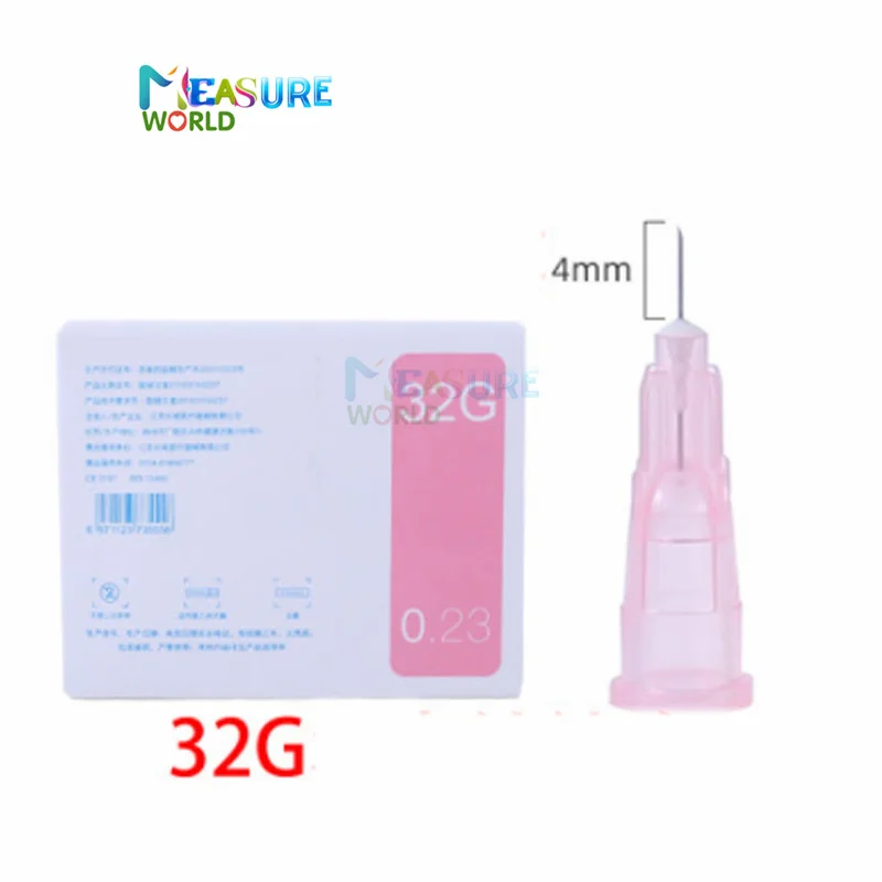 32G 4mm Painless Small Needle Irrigator For Teeth Disposable Syringes Needles Superfine 4mm 13mm Beauty Needle Eyelid Tool Parts