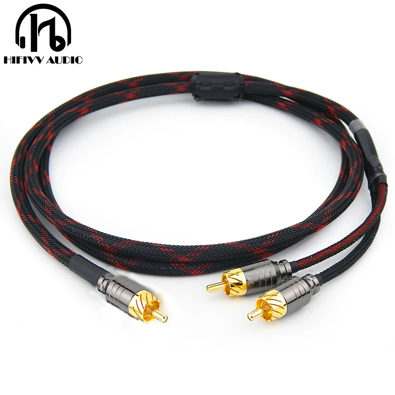 Аудиокабель для сабвуфера HIFI Аудио HIFI RCA Кабель Провод аудиосигнала Разъем 1 RCA на 2 интерфейса RCA
